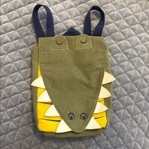 Kids Olive Green & Yellow Crocodile Backpack